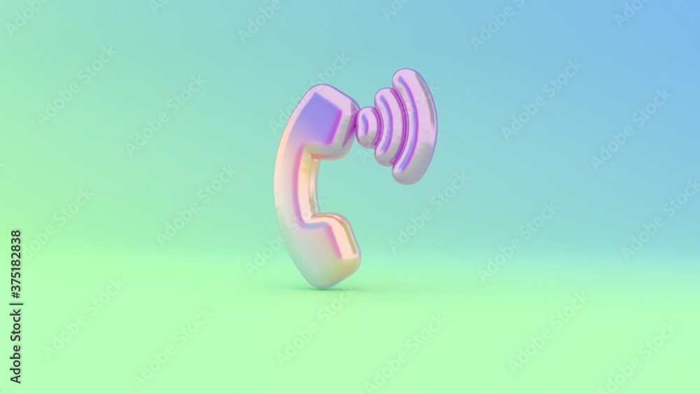 Poster 3d rendering colorful vibrant symbol of phone volume on colored background