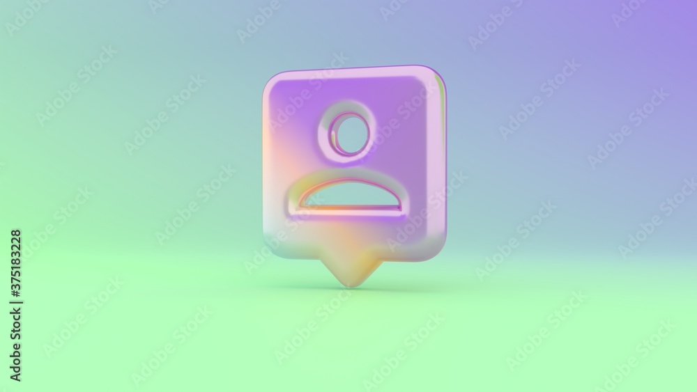 Poster 3d rendering colorful vibrant symbol of pin on colored background