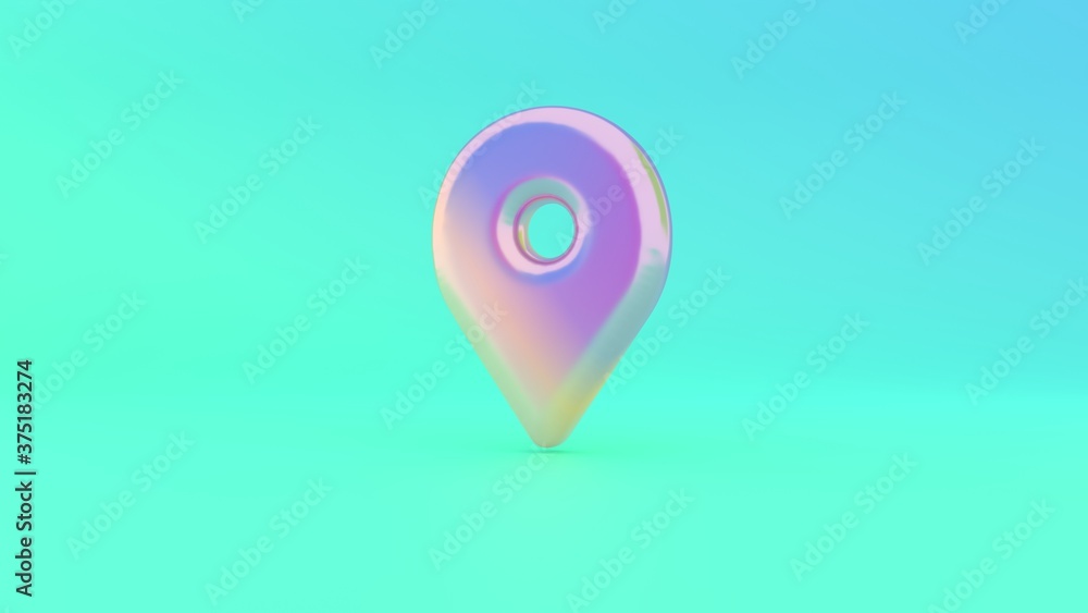Poster 3d rendering colorful vibrant symbol of placeholder on colored background