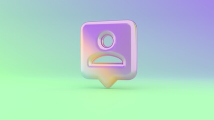 3d rendering colorful vibrant symbol of pin on colored background