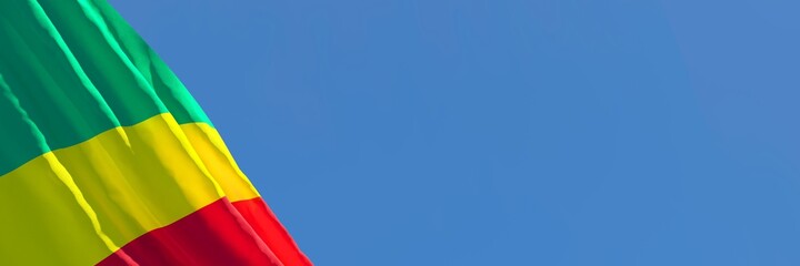 3D rendering of the national flag of Congo waving in the wind