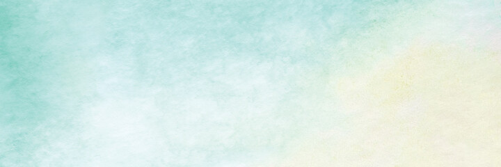 Green and yellow watercolor background, Watercolour painting soft textured on wet white paper background, Abstract illustration banner, wallpaper