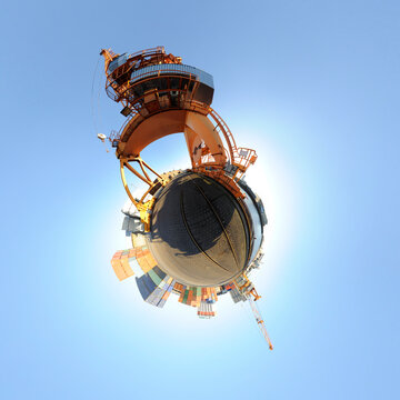 Harbor Planet - Little planet - spherical panorama of harbour