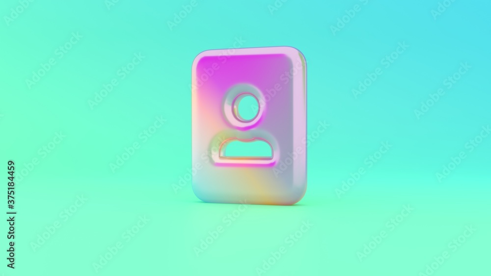 Poster 3d rendering colorful vibrant symbol of portrait on colored background