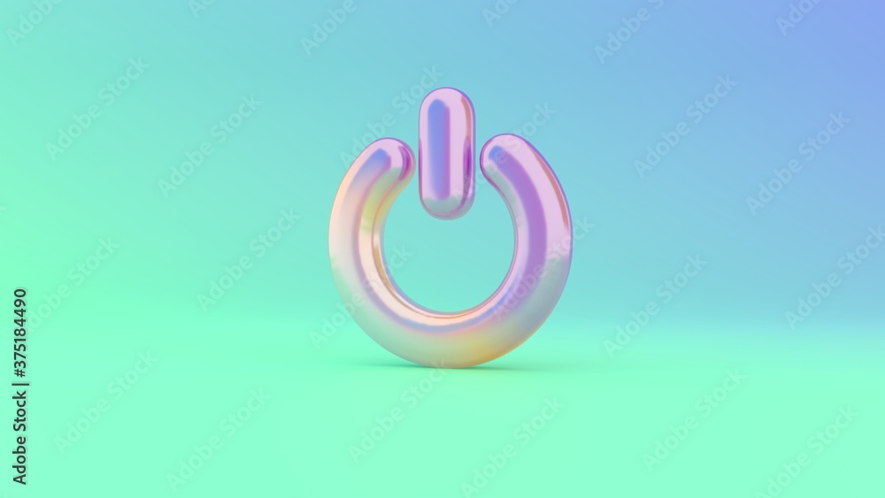 Poster 3d rendering colorful vibrant symbol of power on colored background