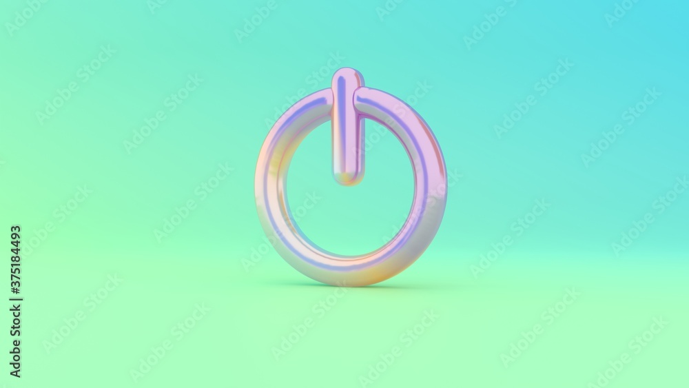 Poster 3d rendering colorful vibrant symbol of power on colored background