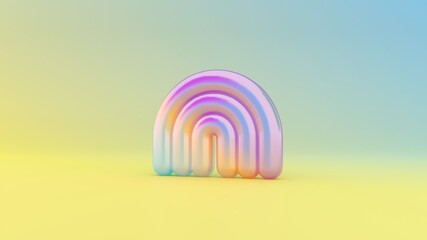 Fototapeta premium 3d rendering colorful vibrant symbol of rainbow on colored background