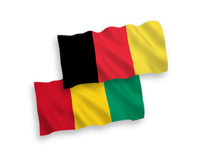 Flags of Belgium and Guinea on a white background