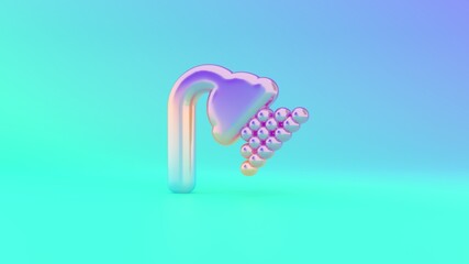 3d rendering colorful vibrant symbol of shower on colored background