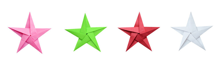 Folding origami paper stars