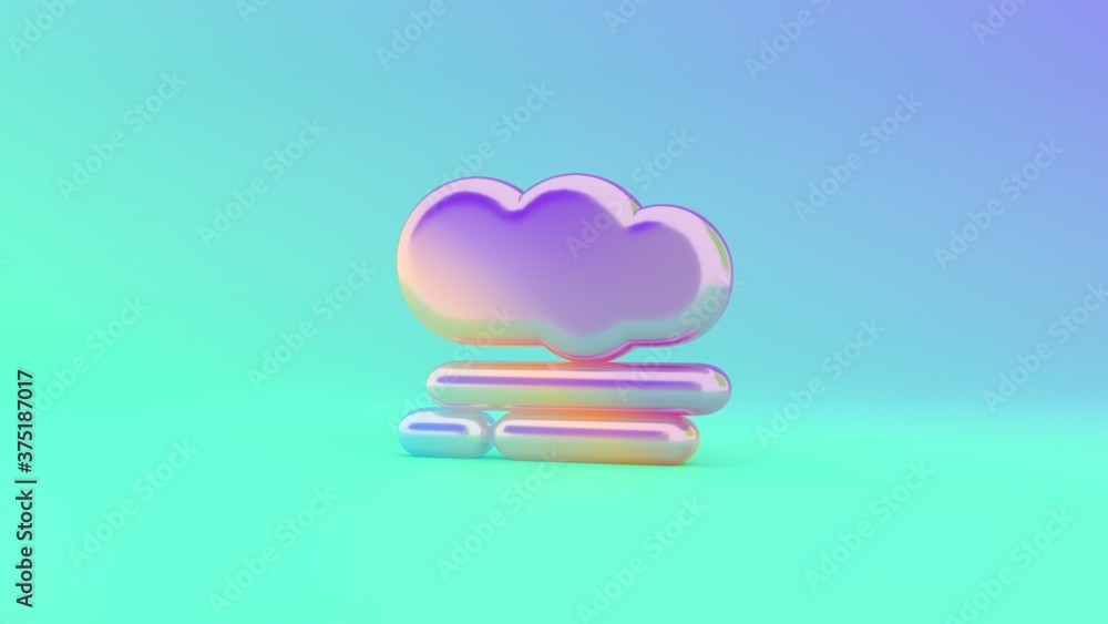 Poster 3d rendering colorful vibrant symbol of smog on colored background