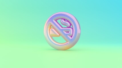 3d rendering colorful vibrant symbol of smoking ban on colored background