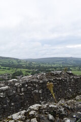 Scenic, aerial views of the Hope Valley and Castleton, in the Peak District, UK