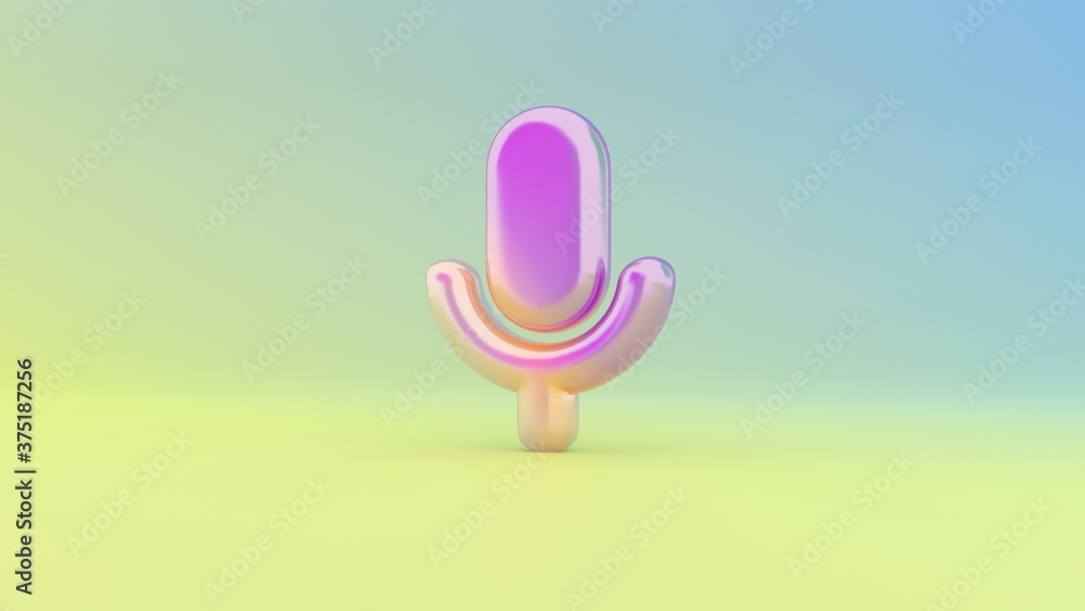 Poster 3d rendering colorful vibrant symbol of sound on colored background