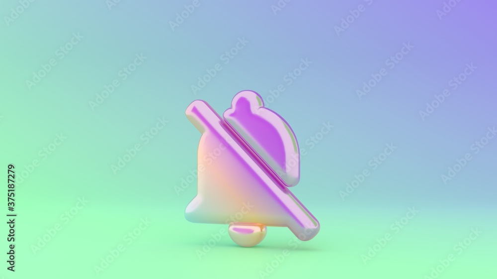 Poster 3d rendering colorful vibrant symbol of sound on colored background