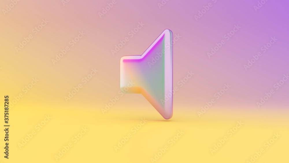 Poster 3d rendering colorful vibrant symbol of sound on colored background