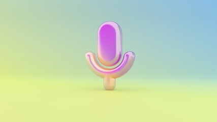 3d rendering colorful vibrant symbol of sound  on colored background