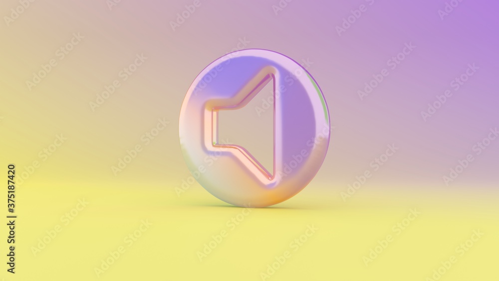 Poster 3d rendering colorful vibrant symbol of speaker on colored background