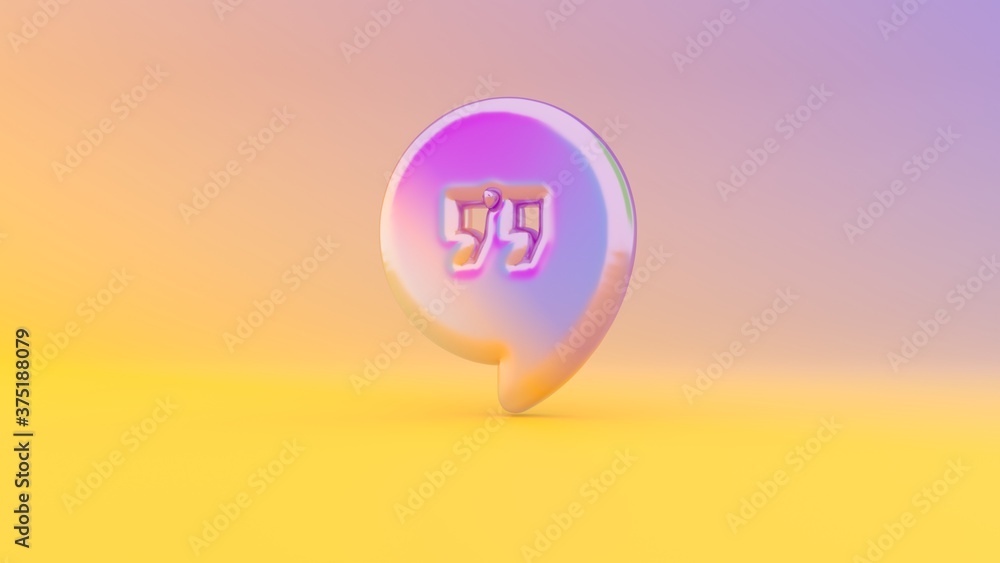 Poster 3d rendering colorful vibrant symbol of symbol on colored background