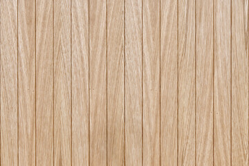 Wooden slats wall in vertical parallel pattern, background panel texture