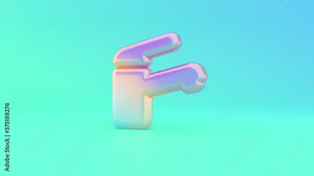 Poster 3d rendering colorful vibrant symbol of tap on colored background
