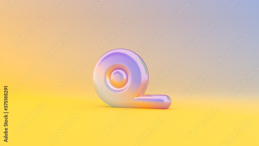 Poster 3d rendering colorful vibrant symbol of tape on colored background