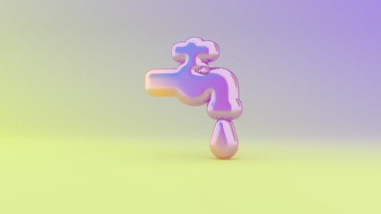 3d rendering colorful vibrant symbol of tap on colored background