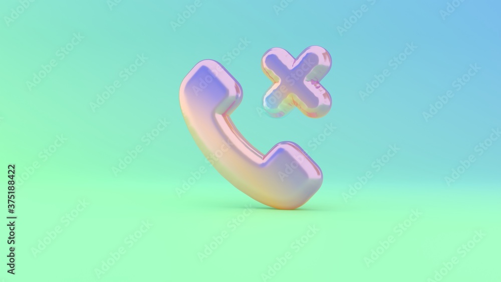 Poster 3d rendering colorful vibrant symbol of technology on colored background