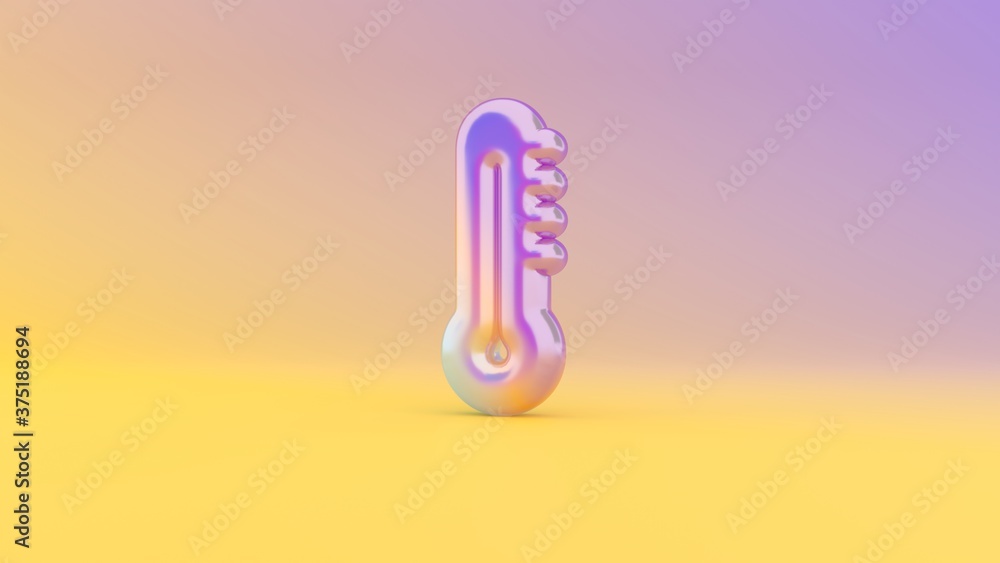 Poster 3d rendering colorful vibrant symbol of thermometer on colored background