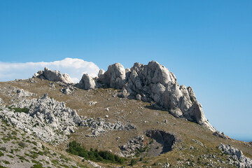 Tulove grede are a strange karst phenomenon on Velebit Nature Park. This karst formation consists of towers, pillars and cracks. Rocky ridge of extremely steep slopes built of limestone.