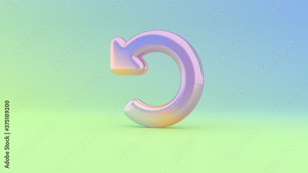 Poster 3d rendering colorful vibrant symbol of undo alt on colored background
