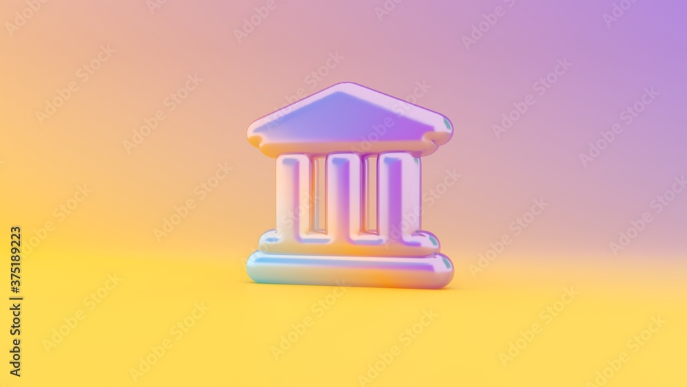 Poster 3d rendering colorful vibrant symbol of university on colored background