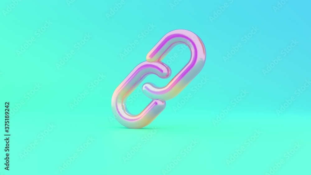 Poster 3d rendering colorful vibrant symbol of unlink on colored background