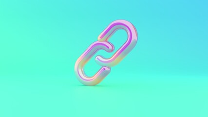 3d rendering colorful vibrant symbol of unlink on colored background