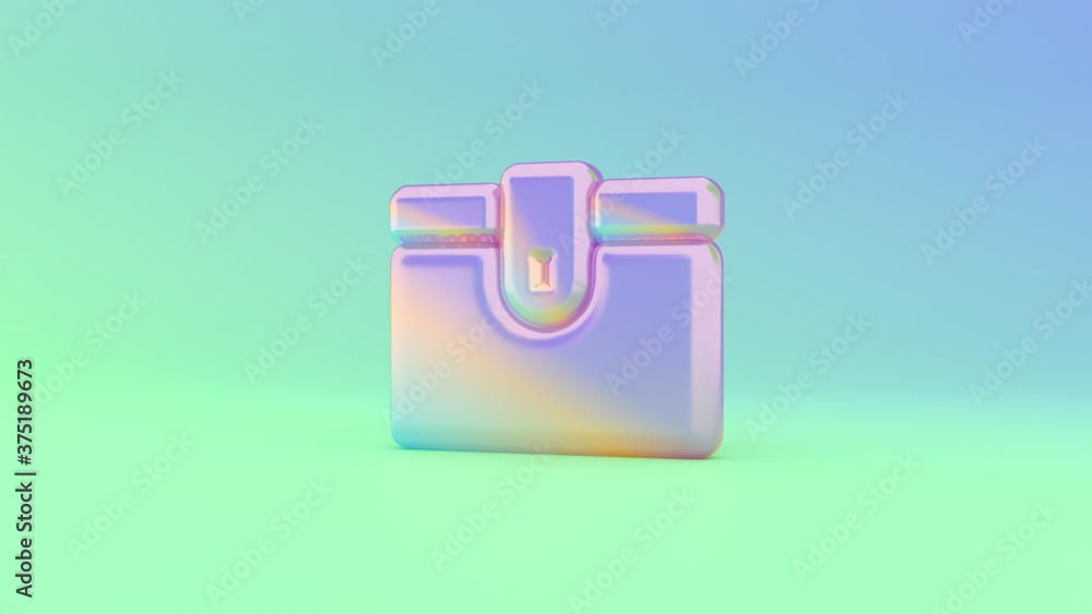 Poster 3d rendering colorful vibrant symbol of wallet on colored background