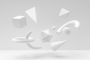Floating geometries, creative background, 3d rendering. © Vink Fan