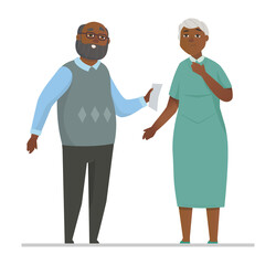 Senior couple - colorful flat design style illustration
