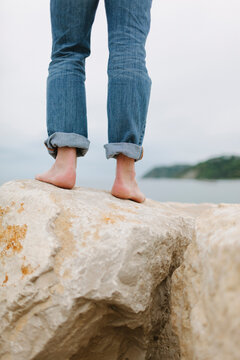 Walking Barefoot on Rocks
