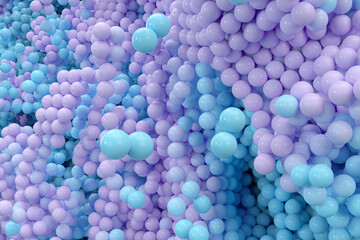 Glossy balls gather together, abstract background, 3d rendering.