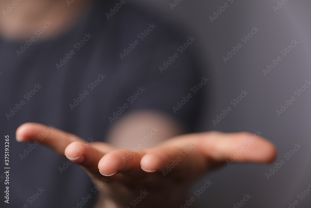 Aufkleber a empty hand from a man isolated