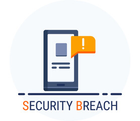 Fototapeta premium Flat Icons Style. Hacker Cyber crime attack Security breach for web design.