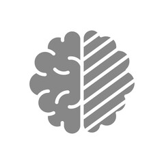 Sore human brain gray icon. Cerebral edema symbol.