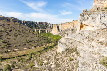 Fototapeta na wymiar Hoces del Rio Riaza Natural Park, Maderuelo, province of Segovia, Castile and Leon, Spain