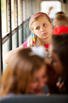 School Bus: Girl Upset Others are Gossiping