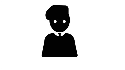 Boy icon on isolated white background