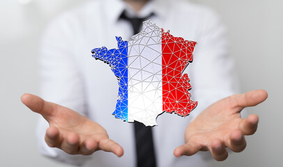 Digital France map country 3d