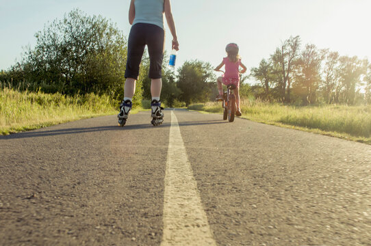 roller blading on a path