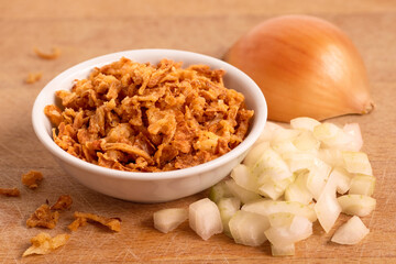 Crispy fried onions.