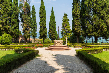 Obraz premium The town of Conegliano in Italy / Gardens of Castle