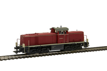 Obraz premium Diesel train H0 white background